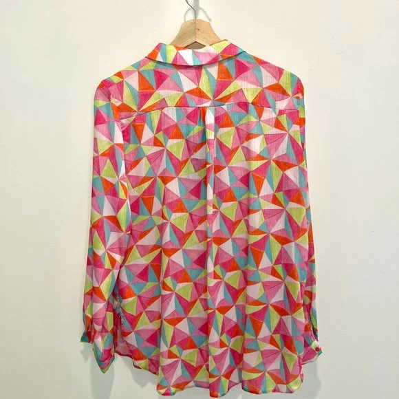 Geometric Multicolor Blouse - Picture 6 of 7